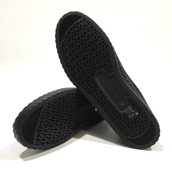 GUCCI INTERLOCKING G HIGH TOP SNEAKERS -BLACK CANVAS -MEN’S US 13.5 -NEW - Picture 10 of 10